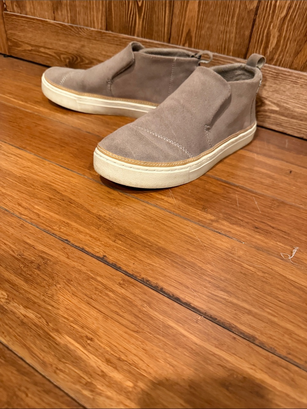 Toms Taupe Suede Slip-On Ankle Sneakers